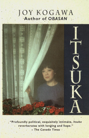 Book cover: A young Asian girl holds a net curtain and looks sadly out a window. The title of the book appears vertically, on the right-hand side of the image, in an Asian-flavoured font.