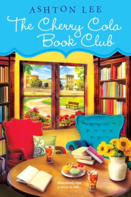 Book cover: Shows a very colourful library scene with big armchairs, tea, flowers and food next to an open book.